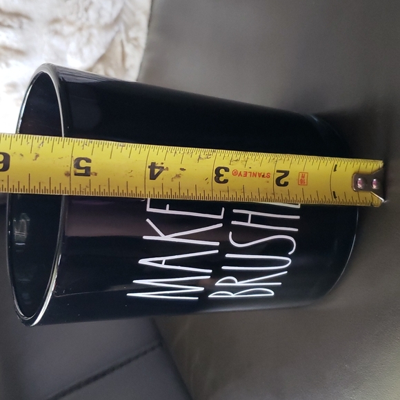 Rae Dunn Makeup Brushes Black and White Glass Holder - Picture 7 of 10